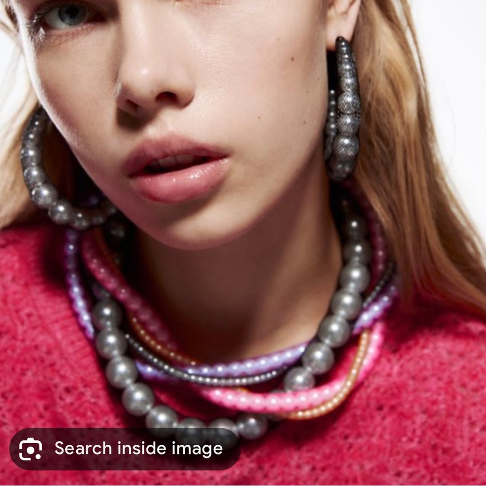 Bundle of ZARA pearl mesh choker & earrings